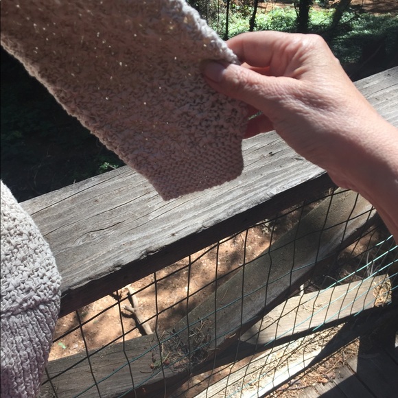 Dana Buchman nubby oatmeal colored 3-/4 sleeve cardigan  chunky knit ,HP25x2 - Picture 7 of 9